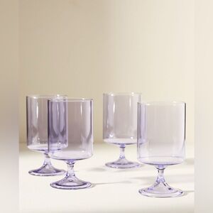 Anthropologie Morgan Short Wine Glasses Set of 2 in Lilac